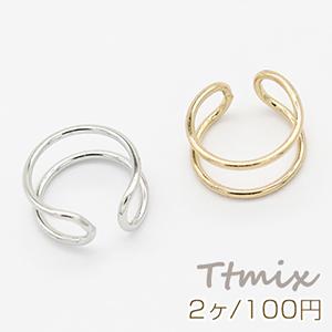 高品質イヤーカフ イヤーカフス 2連リング 6×13mm 片耳用