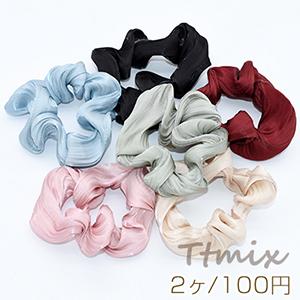 シュシュ ヘアアクセサリー 2色セット【2ヶ】 : ビーズアンドパーツ
