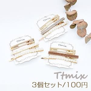 ヘアクリップ アクリルヘアクリップ パールヘアピン