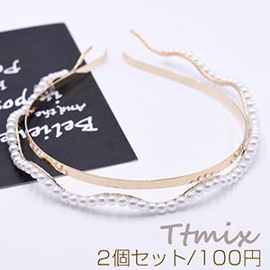 パール×メタルカチューシャ ヘアアクセサリー ゴールド