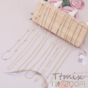 高品質メタルネックレス ライトゴールド 全8種