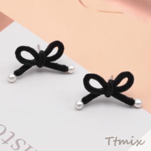デザインピアス フロッキーリボン 蝶々結び A...の詳細画像3