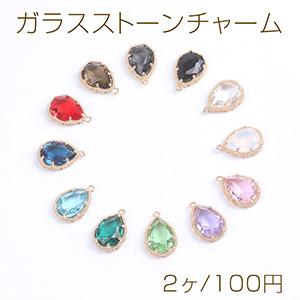 ガラスストーンチャーム しずく型 カン付き 13...の商品画像