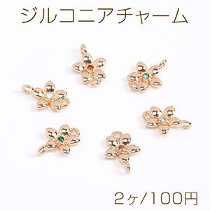 ジルコニアチャーム 長方形 4×7mm ゴールド（4ヶ） : ビーズアンド