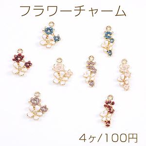 フラワーチャーム エポチャーム ゴールド（4ヶ）｜yu-beads-parts