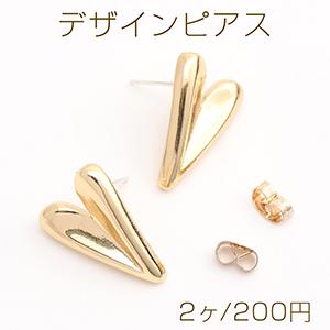 デザインピアス ハート型 14×20mm ゴール...の商品画像