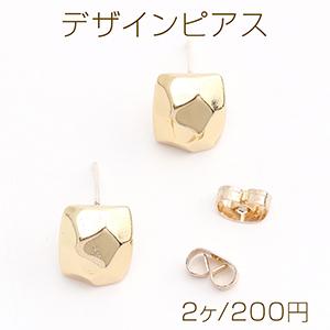 デザインピアス 9×10.5mm ゴールド（2ヶ）｜yu-beads-parts