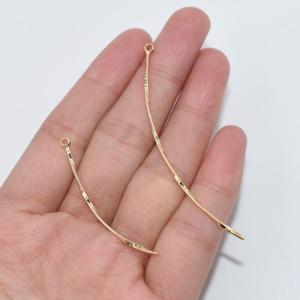 メタルパーツ スティック 平線カーブ 1カン ...の詳細画像5