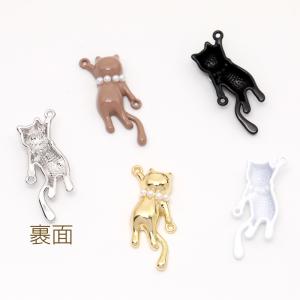 高品質猫チャーム メタルチャーム コネクターチ...の詳細画像2
