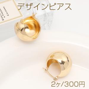 デザインピアス バッグのピアス 20×21mm ゴールド（2ヶ）｜yu-beads-parts