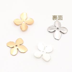メタルフラワーパーツ 四弁花 ビーズキャップパ...の詳細画像2