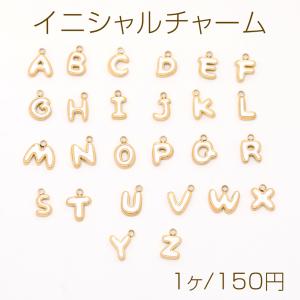 ステンレス製 メタルチャーム アルファベットチャーム ゴールド No.15