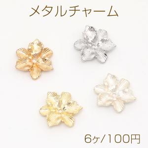 メタルチャーム フラワー 穴あり 17mm(6ヶ)の商品画像