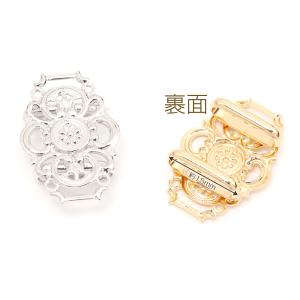 帯留め金具 オーバル型透かし台付き 縫付け 貼...の詳細画像2