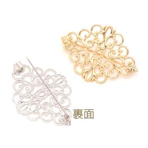 ブローチ台座 デザインブローチ台 透かし台 ブ...の詳細画像2