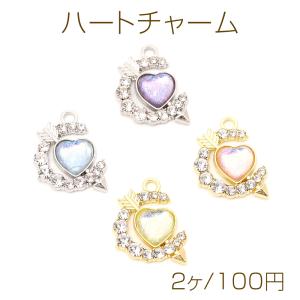 ハートチャーム キューピットの矢とハート 樹脂チ...の商品画像
