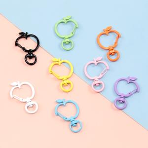 推し色キーホルダー金具 りんご型 回転カン付き...の詳細画像3