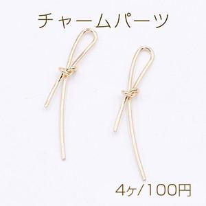 チャームパーツ リボン 6×43mm ゴールド