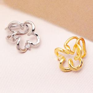 デザインイヤーカフ 花モチーフ 穴の要らないピ...の詳細画像2