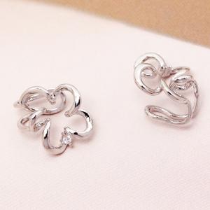 デザインイヤーカフ 花モチーフ 穴の要らないピ...の詳細画像4