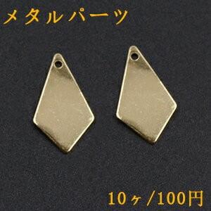 メタルパーツ プレート 変形ひし形 1穴 12×22mm ゴールド【10ヶ 