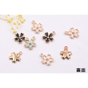 エポチャーム 石付桜 14×17mm ゴールド...の詳細画像2