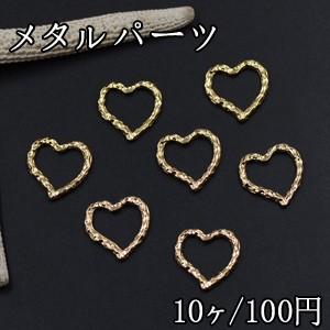 メタルパーツ 模様入りハート 15×15mm ゴールド【10ヶ】｜yu-beads-parts