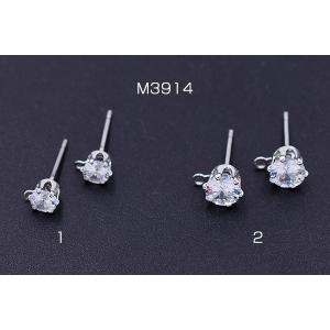 ジルコニアピアス ラウンドカット 2サイズ カ...の詳細画像1