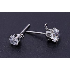 ジルコニアピアス ラウンドカット 2サイズ カ...の詳細画像3