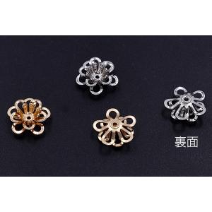 メタルフラワー 花座 透かし五弁花 ビーズキャ...の詳細画像2