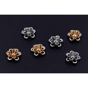 メタルフラワー 花座 透かし五弁花 ビーズキャ...の詳細画像3