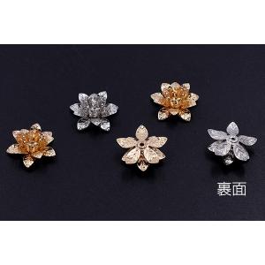 メタルフラワー 花座 五弁花 ビーズキャップ ...の詳細画像2