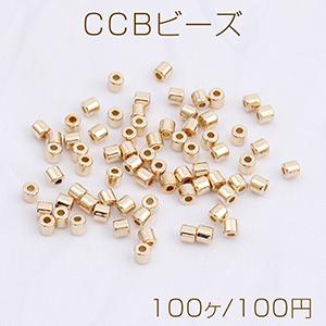 CCBビーズ 円柱型 4×4mm ゴールド（100ヶ）｜yu-beads-parts