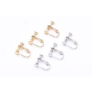 ネジバネ式イヤリング金具 丸皿6mm(2ヶ)の詳細画像2