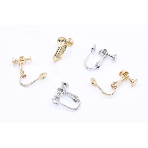 ネジバネ式イヤリング金具 丸皿6mm(2ヶ)の詳細画像4