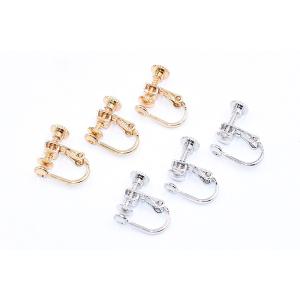 ネジバネ式イヤリング金具 丸皿4mm(4ヶ)の詳細画像2