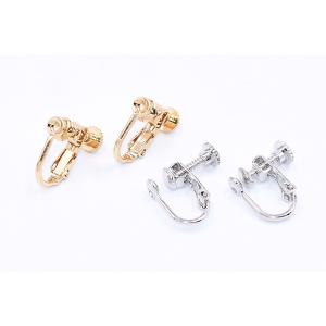 ネジバネ式イヤリング金具 丸皿4mm(4ヶ)の詳細画像3