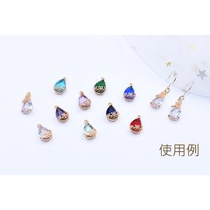 しずく型ガラスチャーム ドロップチャーム 花座...の詳細画像5