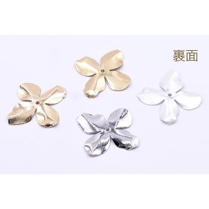 メタルパーツ フラワー 4弁花 1穴 32×3...の詳細画像2