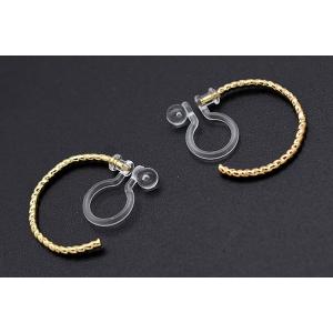ノンホールピアス 樹脂イヤリング Cフープ ツ...の詳細画像2