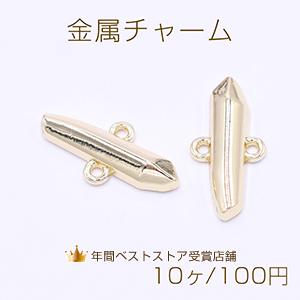 金属チャーム スティック 2カン 4×17mm ゴールド【10ヶ】｜yu-beads-parts