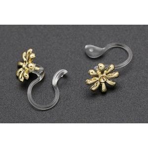 樹脂ノンホールピアス フラワー 9mm クリア...の詳細画像4