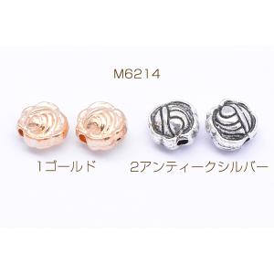 メタルビーズ コイン型 花模様 5×6mm【4...の詳細画像1