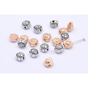 メタルビーズ コイン型 花模様 5×6mm【4...の詳細画像2