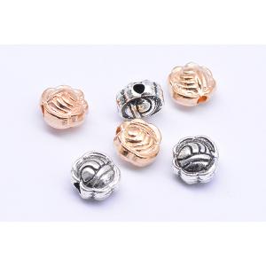メタルビーズ コイン型 花模様 5×6mm【4...の詳細画像3