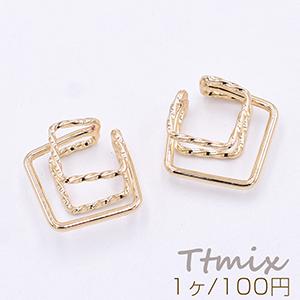 イヤーカフ スクエア 3連 スリット入 20.5×21.5mm 片耳用