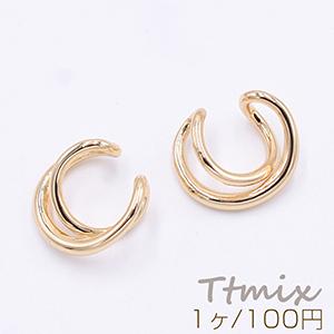 イヤーカフ ウェアリング 2連 16mm 片耳用 ゴールド
