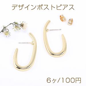 デザインポストピアス フープ 17×36mm ゴールド