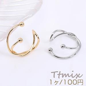 イヤーカフ ツイスト ボール付き 18×19mm 片耳用
