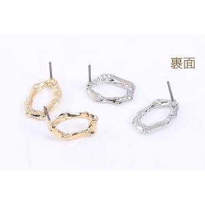 デザインチタンピアス 不規則オーバル 11×1...の詳細画像2